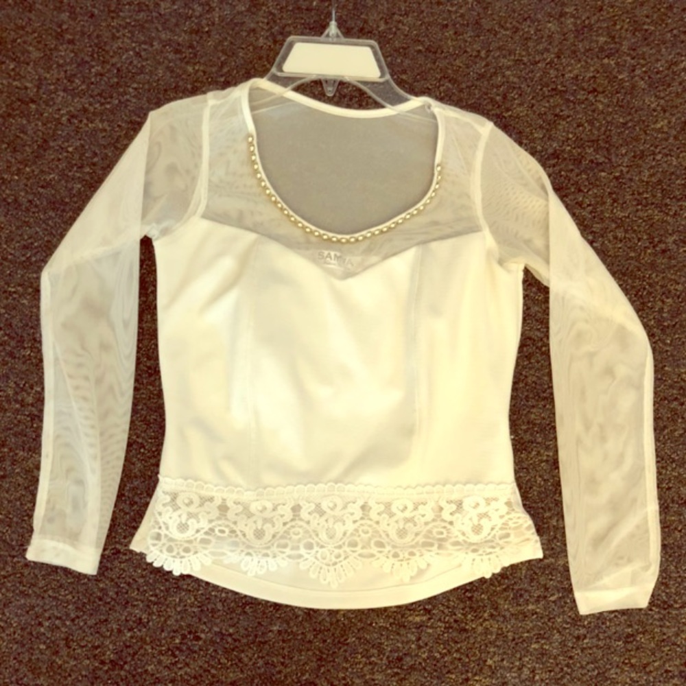 Cute mesh long sleeve top Sz. S